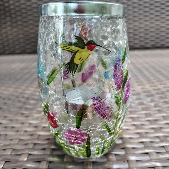 Yankee Candle Hummingbird Floral Glass Holder - Picture 1 of 4